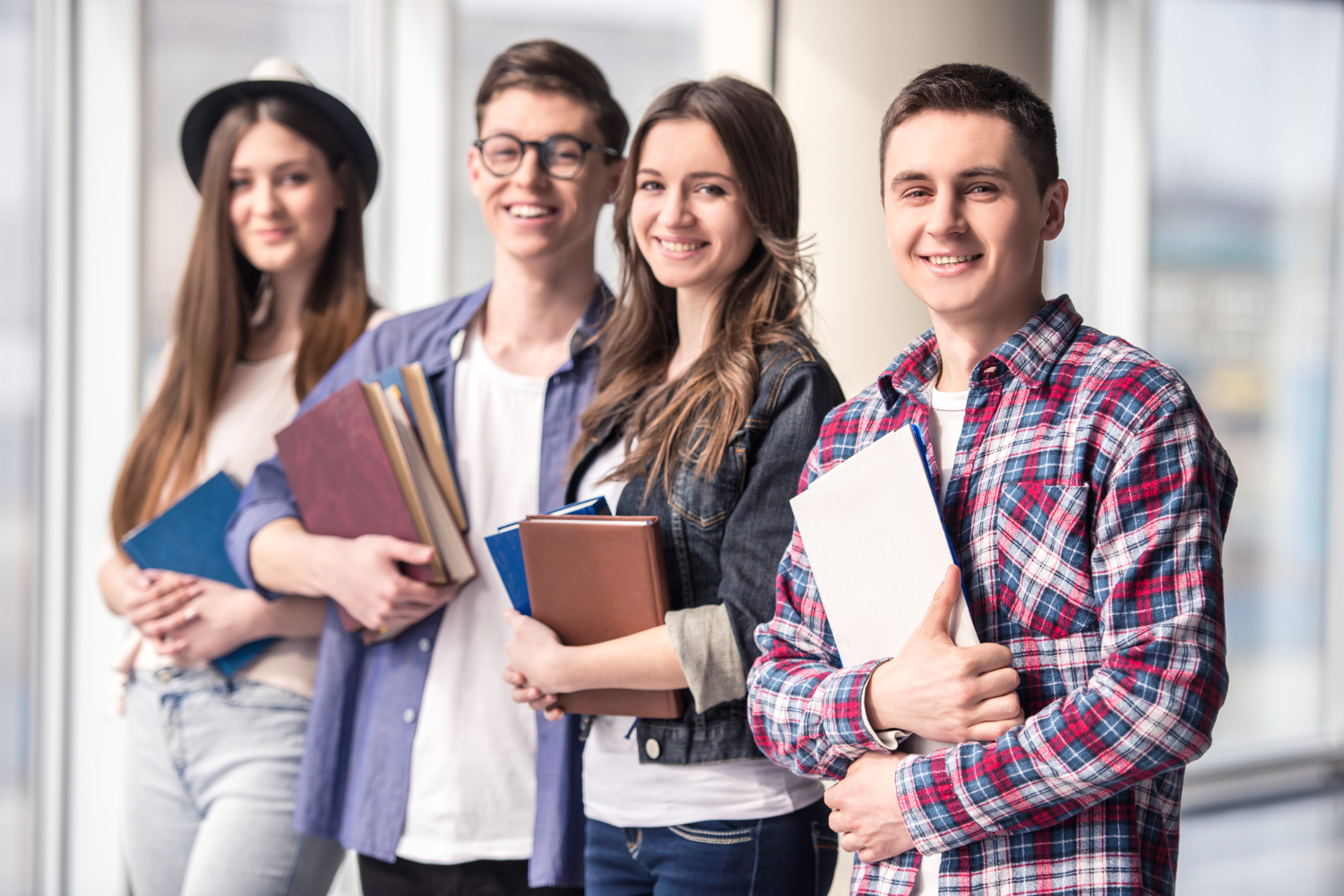 Group of happy students